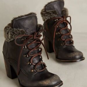 Freebird by Steven Swiss Brown Leather Ankle Booties Women's (Size 7)